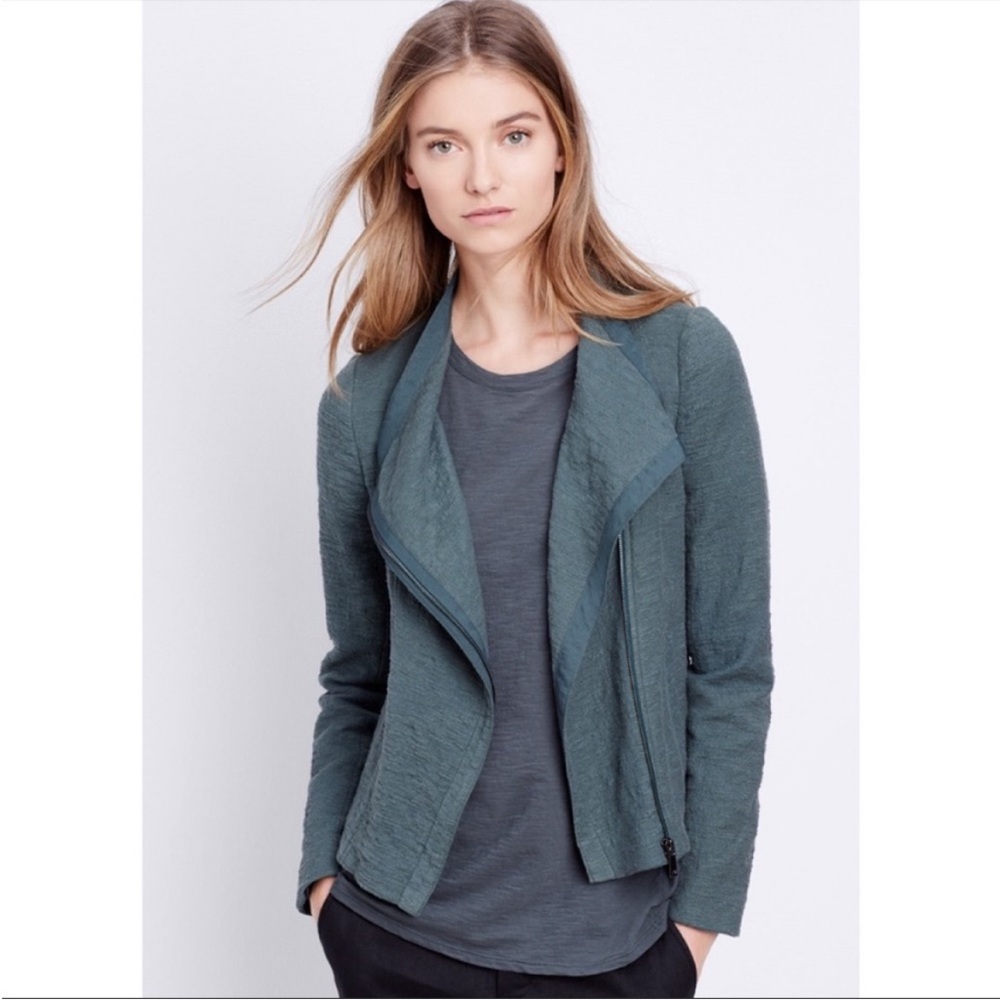 Vince Cypress Scuba Frise Asymmetrical Zipper Jacket Size M